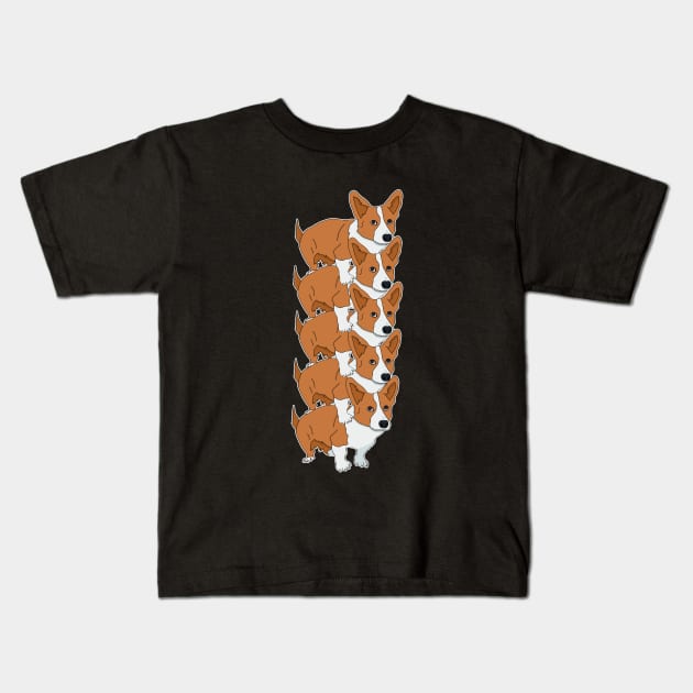 Stack of Corgi Kids T-Shirt by DiegoCarvalho